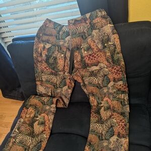 Animal Print Cargo Pants